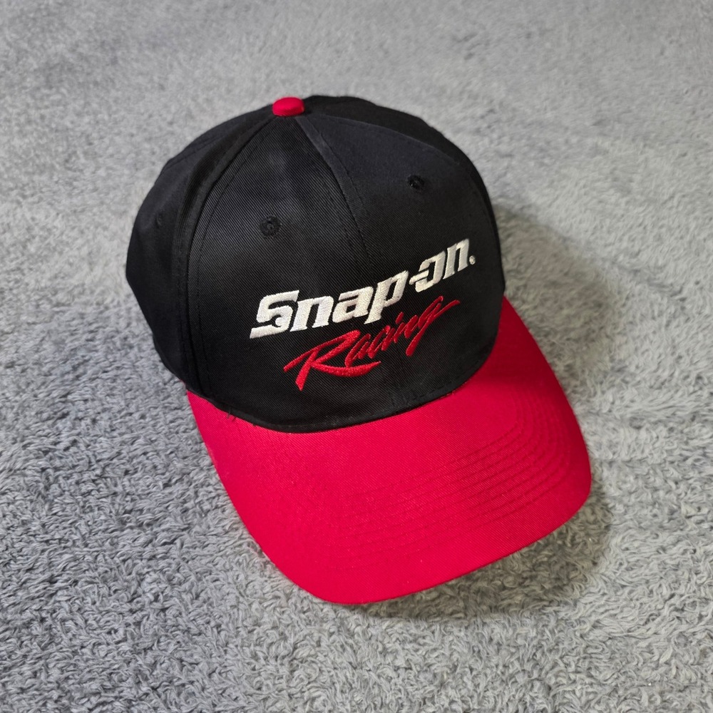 Snap-on Mens OSFA Snapback Hat Black Red Racing Logo Choko Motorsports Vintage